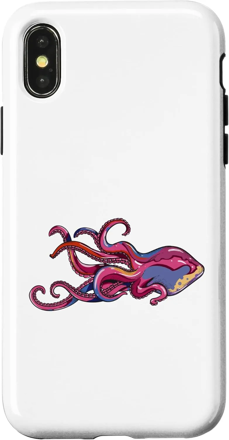 iPhone X/XS Giant Squid Octopus Fan Sea Ocean Fan Diver Aquariums Case Octopus-shaped decorative fan
