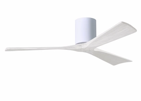 Irene-3H 52"Ceiling Fan Gloss White hugger fans for rooms with low ceilings