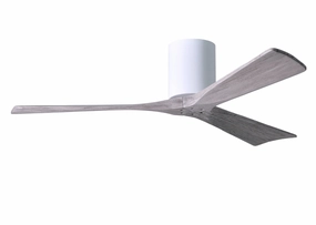 Irene-3H 52"Ceiling Fan Gloss White hugger fans for rooms with low ceilings