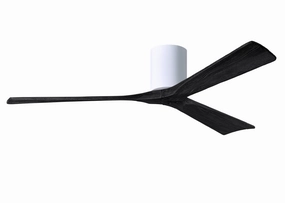Irene-3H 60"Ceiling Fan Gloss White hugger fans for rooms with low ceilings