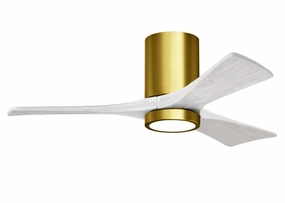 Irene-3HLK 42"Ceiling Fan Brushed Brass hugger fans for rooms with low ceilings
