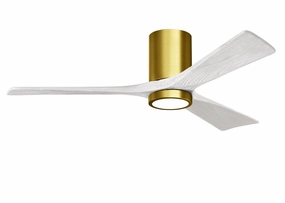 Irene-3HLK 52"Ceiling Fan Brushed Brass hugger fans for rooms with low ceilings