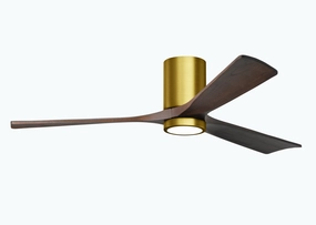 Irene-3HLK 60"Ceiling Fan Brushed Brass hugger fans for rooms with low ceilings