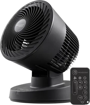 IRIS USA WOOZOO Air Circulator Fan with Remote, Oscillating, 3 Speeds, 56ft Max Air Distance, Adjustable Tilt, Quiet Motor, Small Fan for Bedroom, Office, Dorm, Black Tower bladeless fan for modern homes