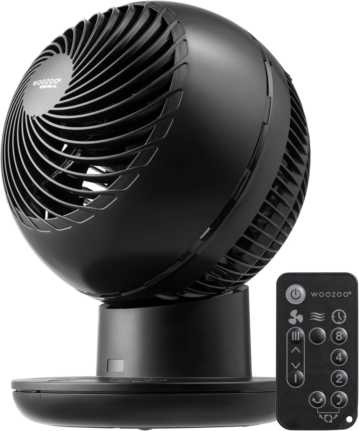 IRIS USA WOOZOO Air Circulator Fan with Remote, Oscillating, 8 Speeds, 82ft Max Air Distance, 120 Adjustable Tilt, Ultra Quiet Motor, Small Fan for Bedroom, Office, Dorm, Black USB desktop fan for workspace