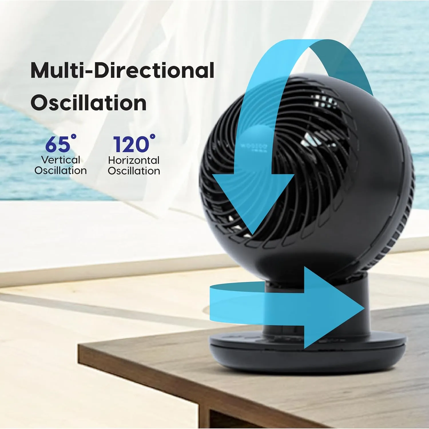 IRIS USA WOOZOO Air Circulator Fan with Remote, Oscillating, 8 Speeds, 82ft Max Air Distance, 120 Adjustable Tilt, Ultra Quiet Motor, Small Fan for Bedroom, Office, Dorm, Black