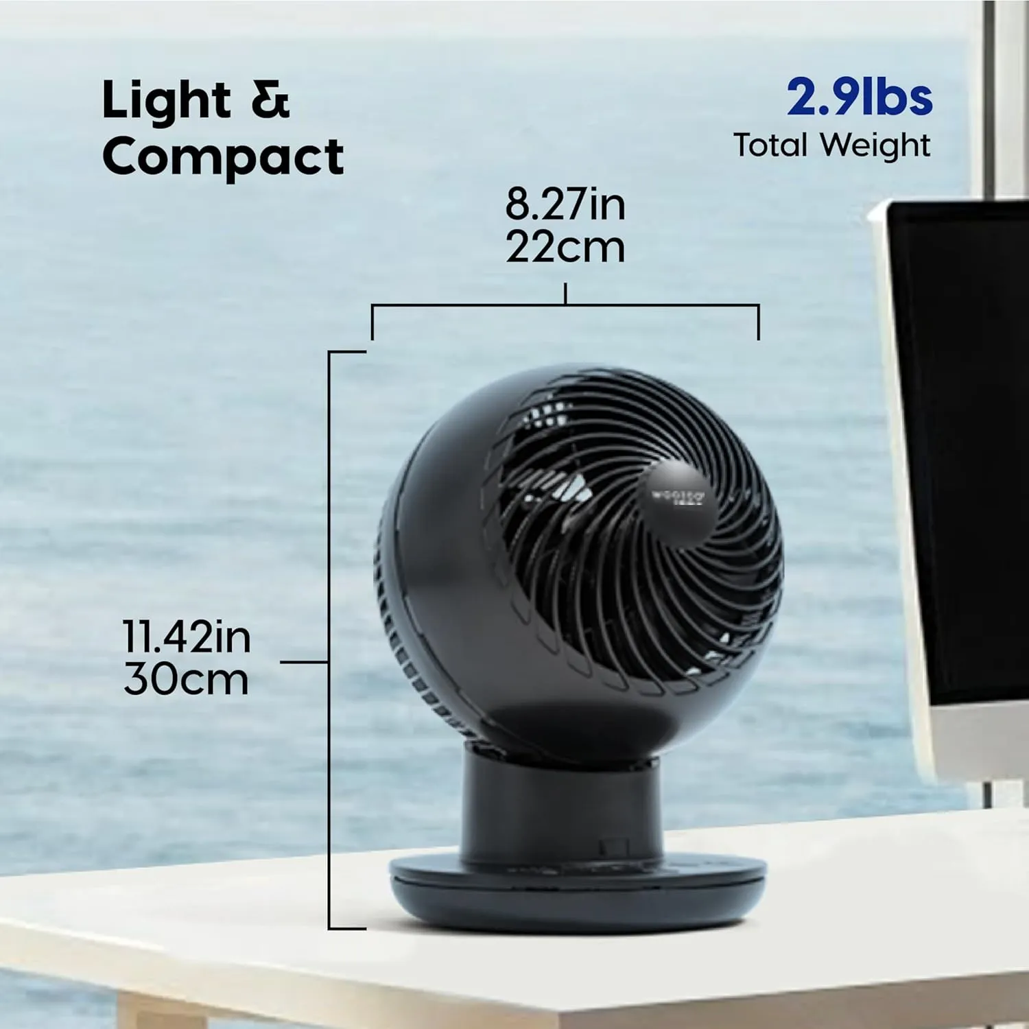 IRIS USA WOOZOO Air Circulator Fan with Remote, Oscillating, 8 Speeds, 82ft Max Air Distance, 120 Adjustable Tilt, Ultra Quiet Motor, Small Fan for Bedroom, Office, Dorm, Black