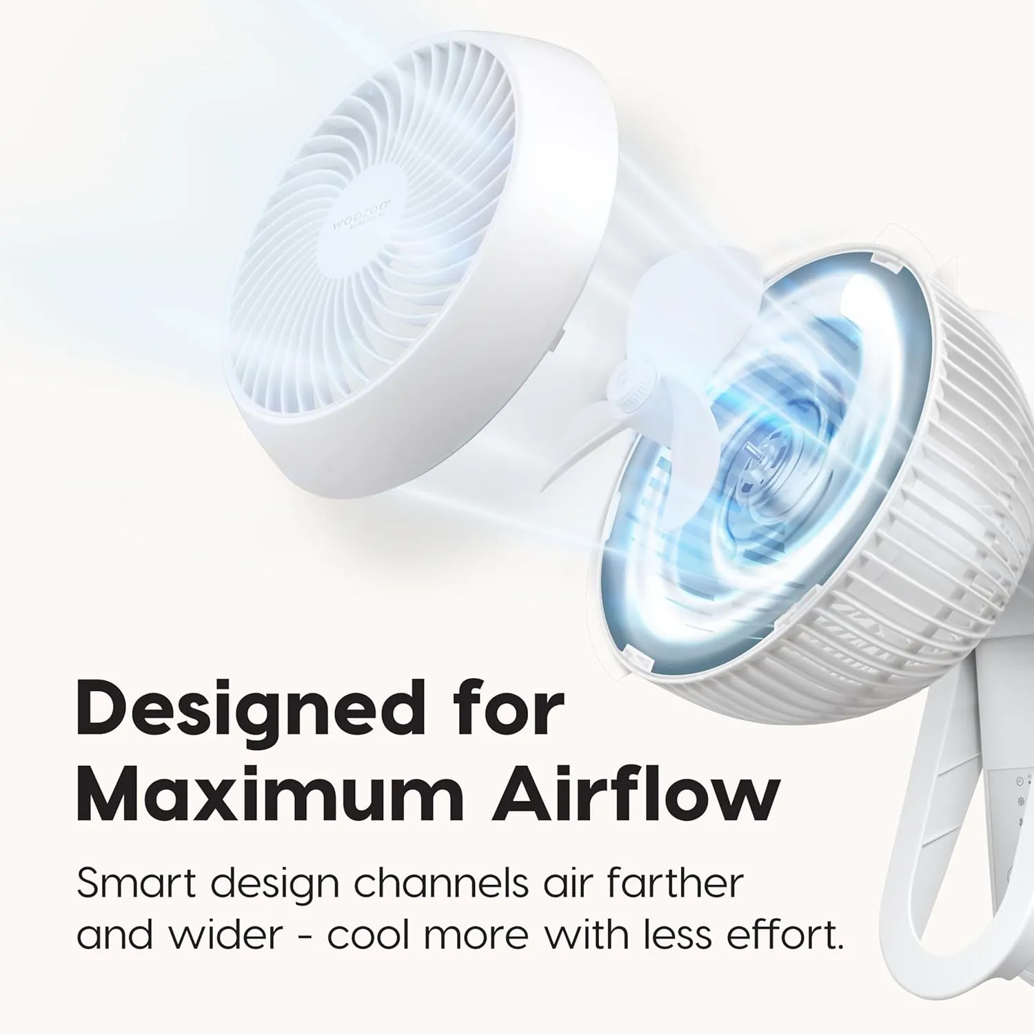 IRIS USA WOOZOO Air Circulator Wall Mount Fan with Remote, 360 Oscillation, 3 Speeds, 414 sqft Coverage, Quiet 30dB Motor, Adjustable Tilt, for Bedroom, Living Room, Office, Dorm, White