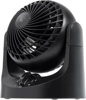 IRIS USA WOOZOO Desk Fan, Air Circulator, 3 Speeds, 32ft Max Air Distance, 112 Adjustable Tilt, 27.5db Quiet Motor, Small Fan for Bedroom, Office, Dorm, Black USB desktop fan for workspace
