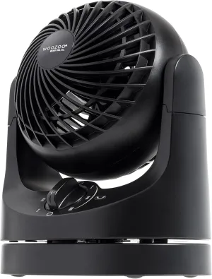 IRIS USA WOOZOO Desk Fan, Oscillating Table Air Circulator, 3 Speeds, 32ft Max Air Distance, 112 Adjustable Tilt, 27.5db Quiet Motor, Small Fan for Bedroom, Office, Dorm, Black Desktop fan with humidification feature