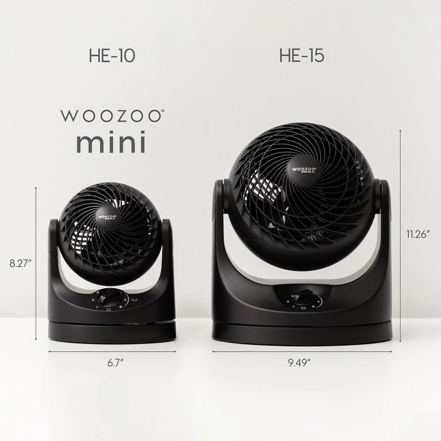 IRIS USA WOOZOO Desk Fan, Oscillating Table Air Circulator, 3 Speeds, 32ft Max Air Distance, 112 Adjustable Tilt, 27.5db Quiet Motor, Small Fan for Bedroom, Office, Dorm, Black