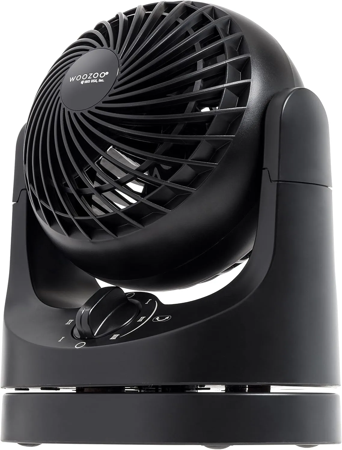 IRIS USA WOOZOO Desk Fan, Oscillating Table Air Circulator, 3 Speeds, 32ft Max Air Distance, 112 Adjustable Tilt, 27.5db Quiet Motor, Small Fan for Bedroom, Office, Dorm, Black Desktop fan with humidification feature