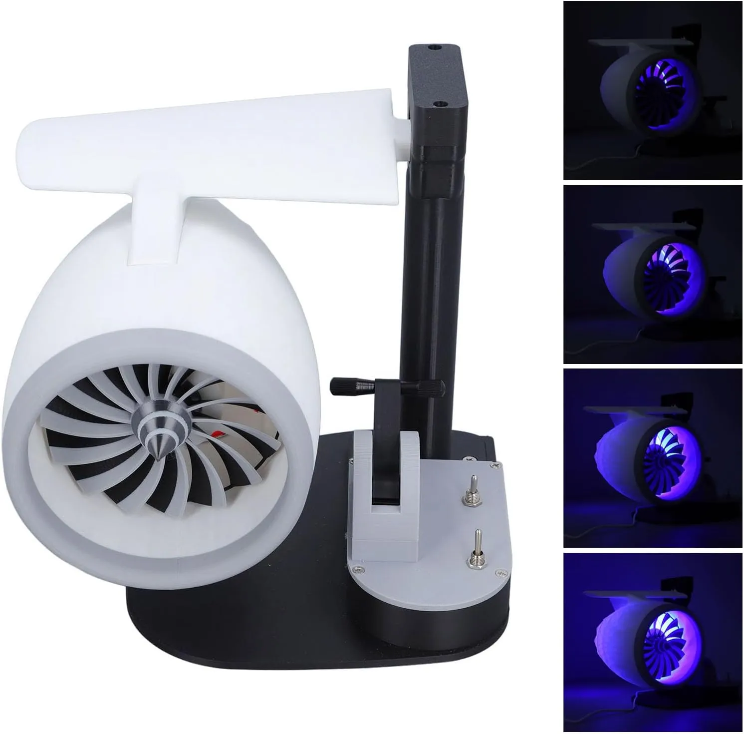 Jet Engine Fan, Turbine Engine Fan Decoration Desktop USB for Office (Blue)
