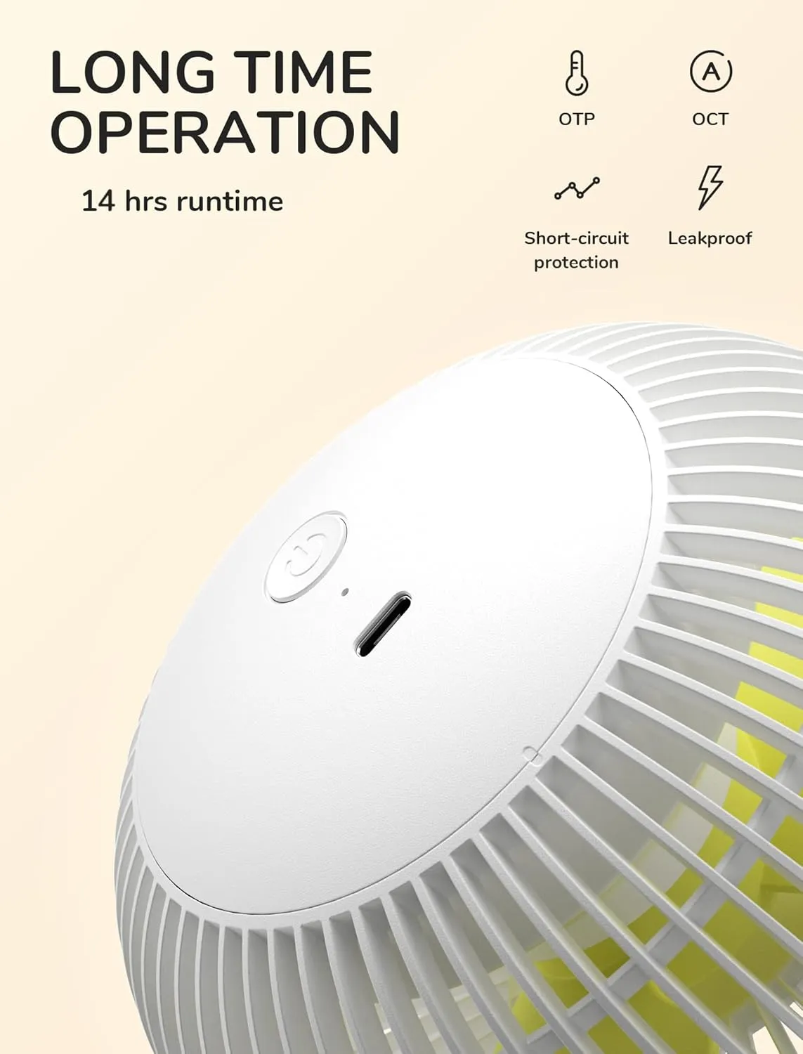 JISULIFE Clip on Baby Stroller Fan, 4000mAh Battery Operated, Portable Personal Small Fan, Quiet & Narrow Slot Design, 4 Speeds, Max 14 Hrs, Ideal for Bed, Desk, Car Seat - Milky White