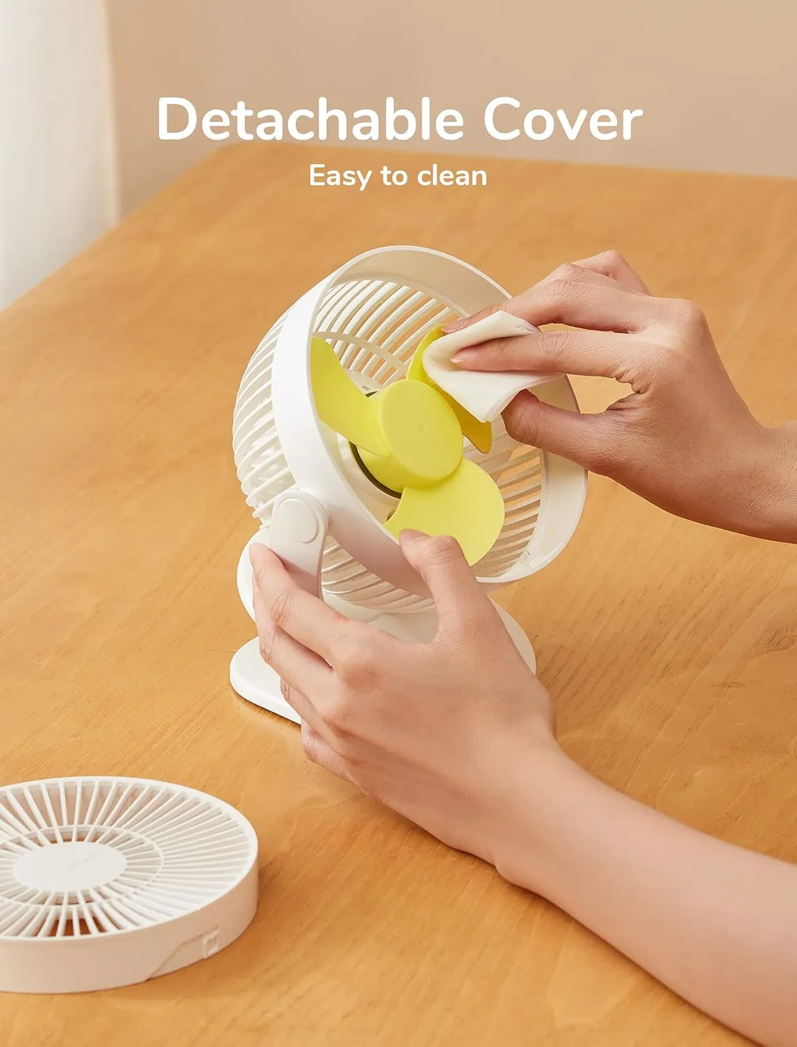 JISULIFE Clip on Baby Stroller Fan, 4000mAh Battery Operated, Portable Personal Small Fan, Quiet & Narrow Slot Design, 4 Speeds, Max 14 Hrs, Ideal for Bed, Desk, Car Seat - Milky White