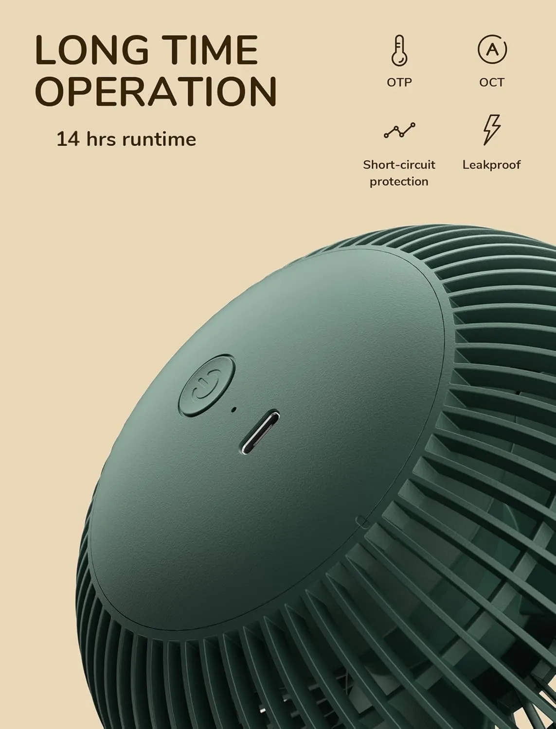 JISULIFE Clip on Baby Stroller Fan, 4000mAh Battery Operated, Portable Personal Small, Quiet & Narrow Slot Design, 4 Speeds, Max 14 Hrs, Ideal for Bed, Desk, Car Seat - Dark Green