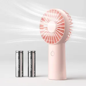 JISULIFE Handheld Fan, 4000mAh Portable Small and Personal USB Rechargeable Pocket [4-16H Working Time] Battery Operated Hand Fan with 3 Speeds for Outdoor/Travel, Summer Gift for Women Men-Pink Mini handheld fan for personal cooling