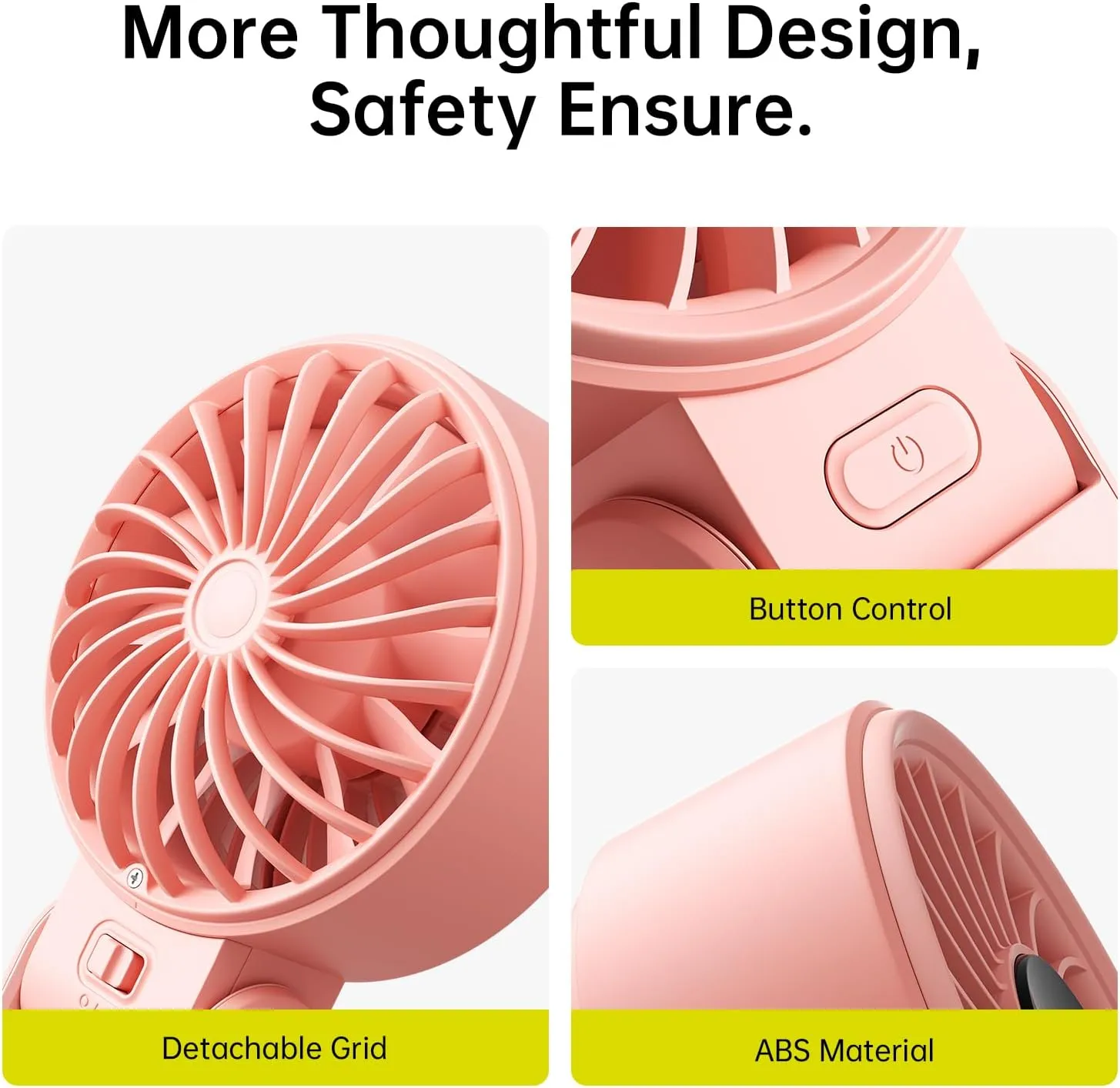 JISULIFE Handheld Fan Life7  Ultimate Flexibility: High-Power Motor, LED Display, 13 Hrs Cooling, 3600mAh Rechargeable, 5-Speed, Foldable Design, 3-IN-1 Portable Fan for Travel Cruise Beach(Pink)