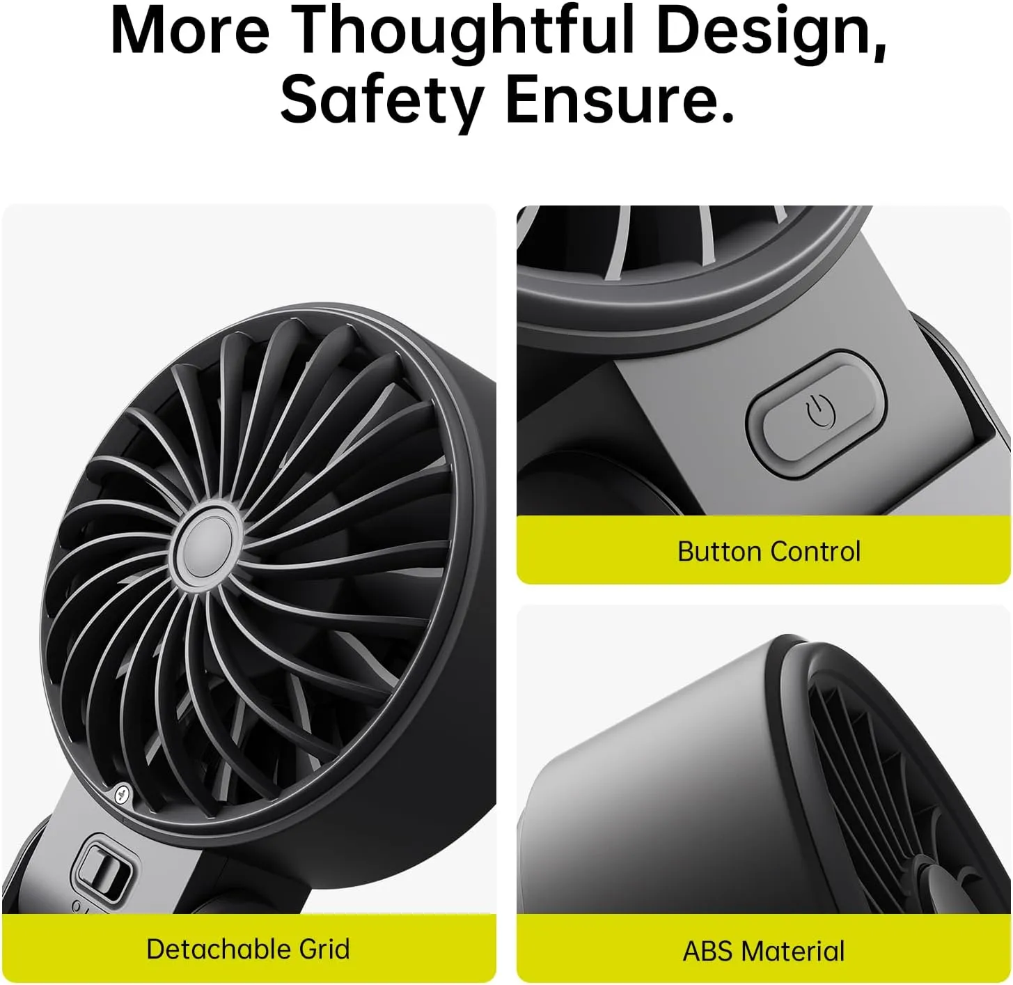 JISULIFE Handheld Fan Life7  Ultimate Flexibility: High-Power Motor, LED Display, 19.5 Hrs Cooling, 5000mAh Rechargeable, 5-Speed, Foldable Design, 3-IN-1 Portable Fan for Travel Cruise Beach(Black)