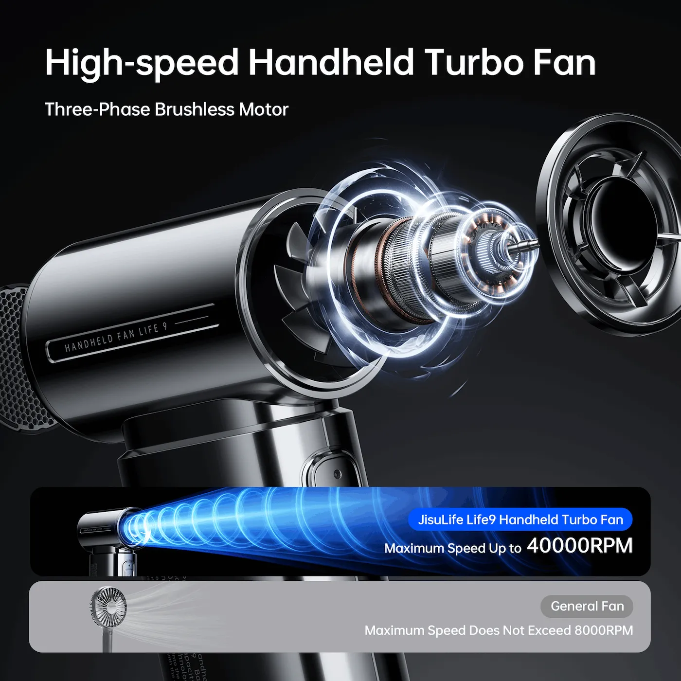 JisuLife Handheld Fan Life9 - Chrome