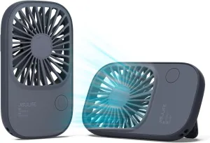 JISULIFE Handheld Mini Lash Fan with Bracket, Small Portable USB Rechargeable Personal Makeup/Eyelash Fan with 3 Speeds for Women Mom Girls Office Outdoor Travel Blue Mini handheld fan for personal cooling