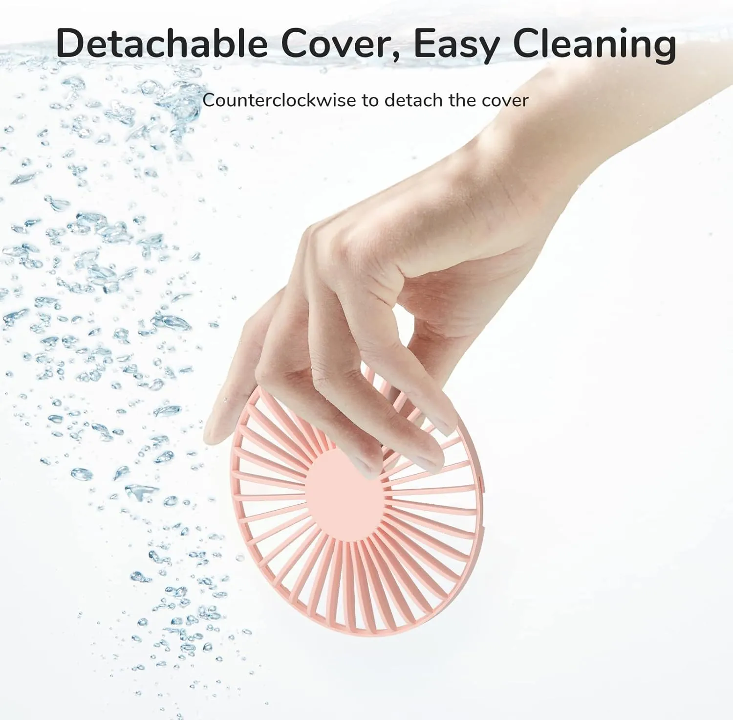JISULIFE Handheld Portable Fan [20H Max Cooling Time] Mini Hand Fan, 4000mAh USB Rechargeable Personal Fan, Battery Operated Small Fan with 3 Speeds for Travel/Commute/Makeup/Office-Pink