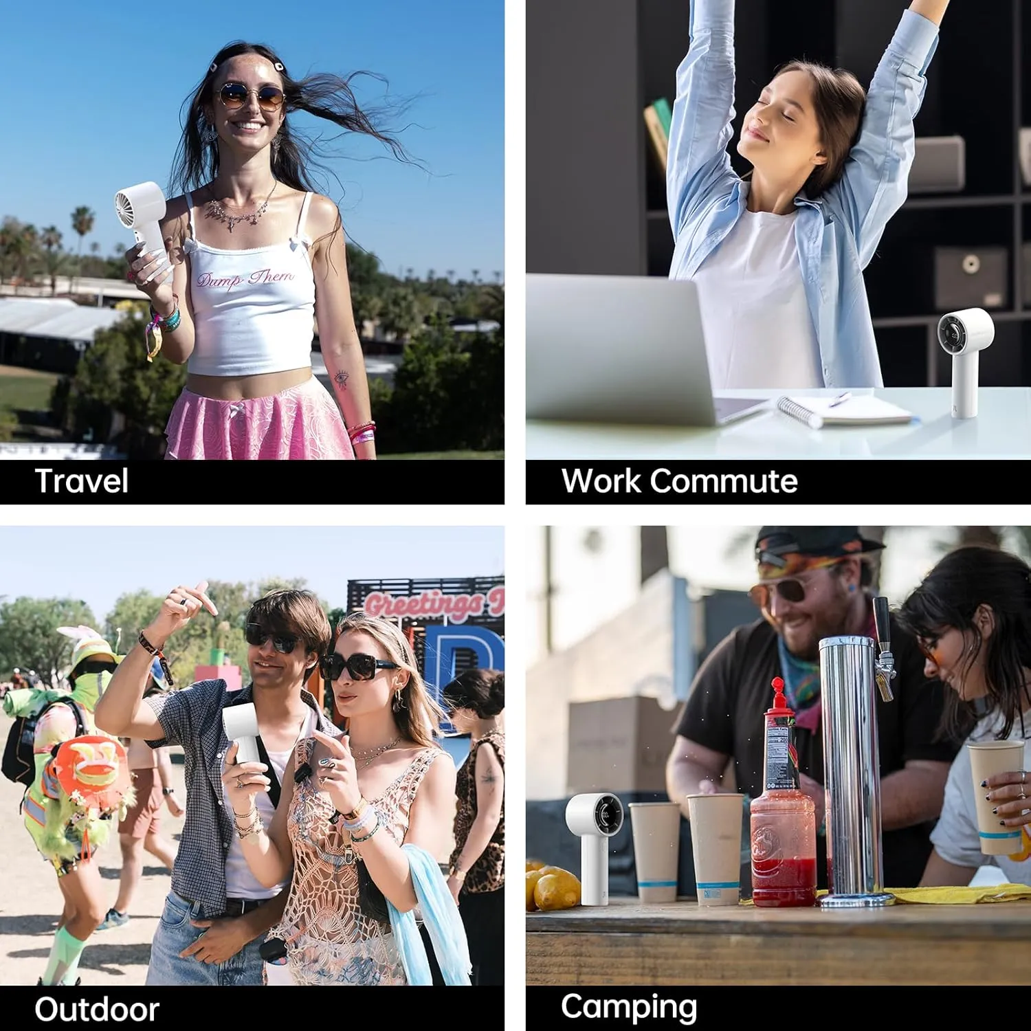 JISULIFE Handheld Turbo Fan, 5000mAh Rechargeable Portable Fans,Up to 28 Hours Cooling,5 Speed Strong Wind,Personal Mini Fan for Travel Outdoor Camping Beach MakeupGray