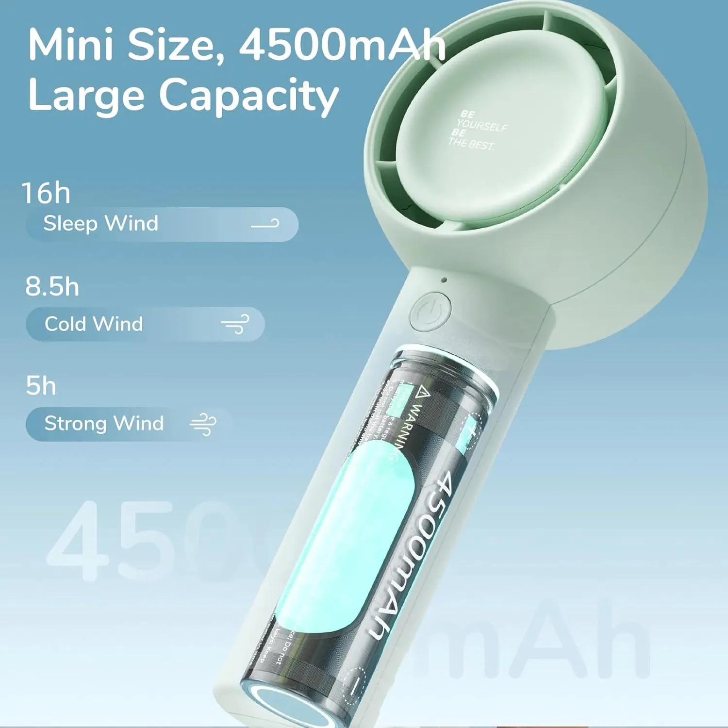 JISULIFE Mini Portable Fan-Bladeless Safe Design, Powerful Turbo Handheld Fan with 5 Speeds, 16Hrs Max Cooling TimeUSB Rechargeable, Small Pocket for Travel/Lash, Gifts For Girls/Women
