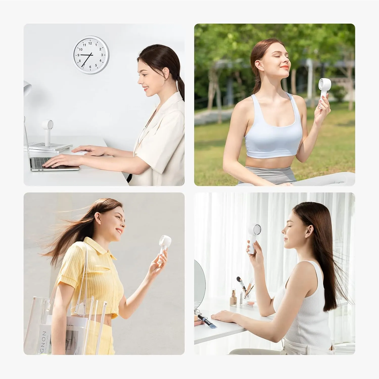 JISULIFE Mini Portable Fan-Bladeless Safe Design, Powerful Turbo Handheld Fan with 5 Speeds, 16Hrs Max Cooling TimeUSB Rechargeable, Small Pocket for Travel/Lash, Gifts For Girls/Women