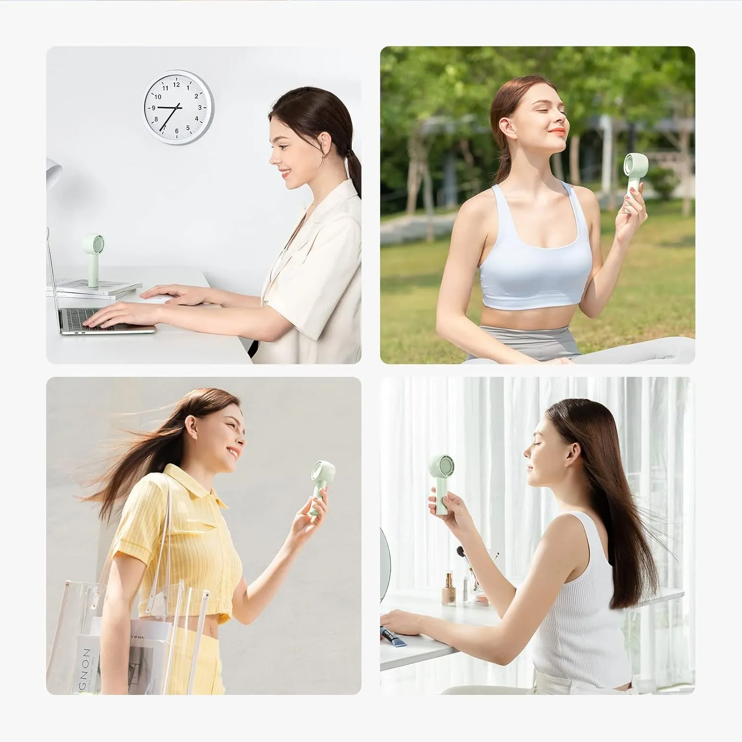 JISULIFE Mini Portable Fan-Bladeless Safe Design, Powerful Turbo Handheld Fan with 5 Speeds, 16Hrs Max Cooling TimeUSB Rechargeable, Small Pocket for Travel/Lash, Gifts For Girls/Women