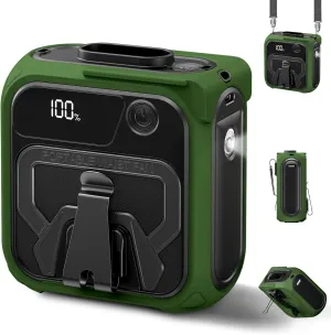 Joeyrras 10000mAh Portable Waist Fan, Belt Clip Fan Under Shirt with 5 Speeds, Waist Fans Clip On for Hands-Free Cooling, Shirt Fans with LED Display,for Outdoor Jobsite Camping-Green Waist-mounted portable fan for outdoor use