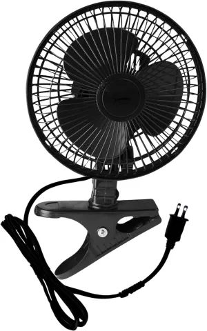 JOEY'Z 6 INCH - 2 Speed - Adjustable Tilt, Whisper Quiet Operation Clip-On-Fan - Black Neck fan for hands-free comfort