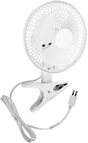 JOEY'Z 6 INCH - 2 Speed - Adjustable Tilt, Whisper Quiet Operation Clip-On-Fan with 5.5 Foot Cord and Steel Safety Grill (1, 6" Fan with 5 FT Cord) Neck fan for hands-free comfort