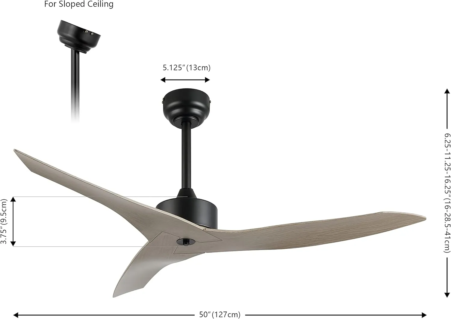 JONATHAN Y JYL9715B Aldrin 50" Mobile-App/Remote-Controlled, 6-Speed Razor Ceiling Fan, Modern, Contemporary, Minimalist, Industrial, Coastal for Bedroom, Living Room, Office, Gray Wood