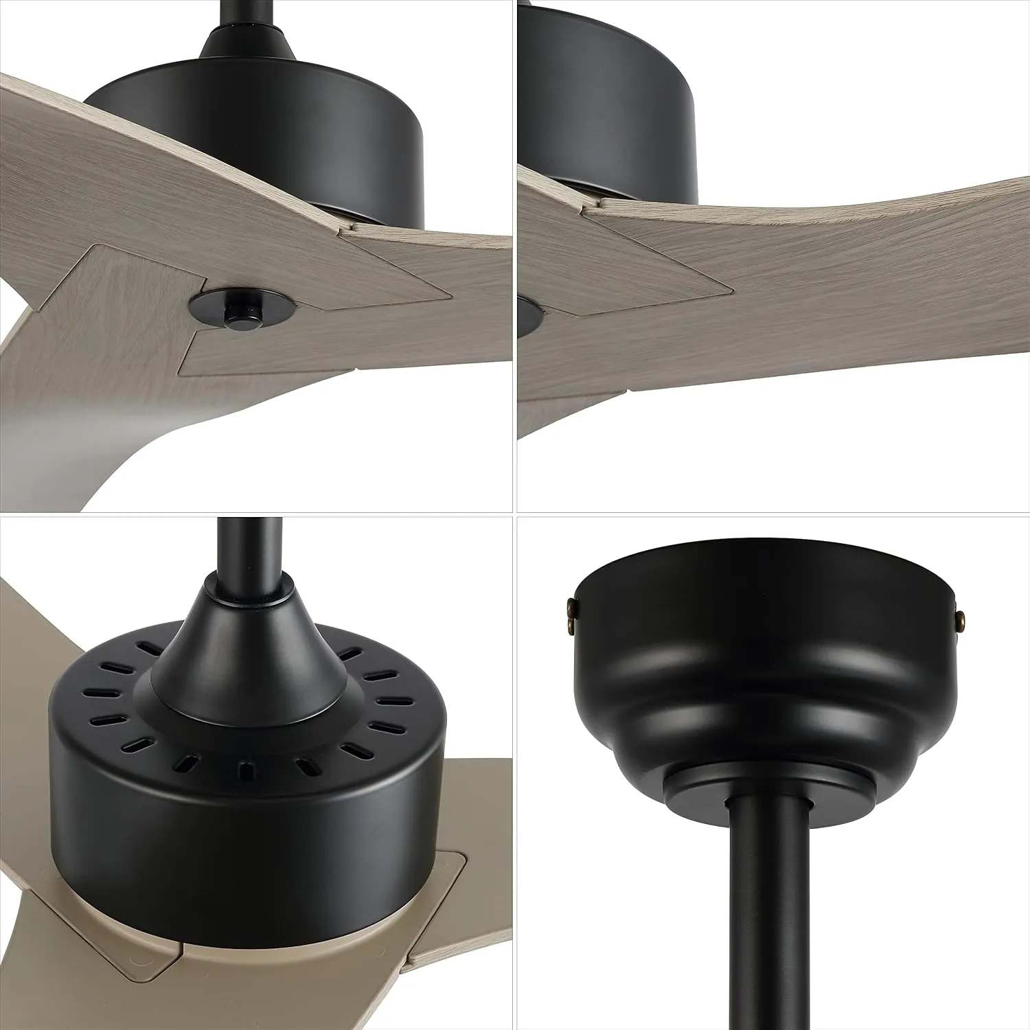 JONATHAN Y JYL9715B Aldrin 50" Mobile-App/Remote-Controlled, 6-Speed Razor Ceiling Fan, Modern, Contemporary, Minimalist, Industrial, Coastal for Bedroom, Living Room, Office, Gray Wood