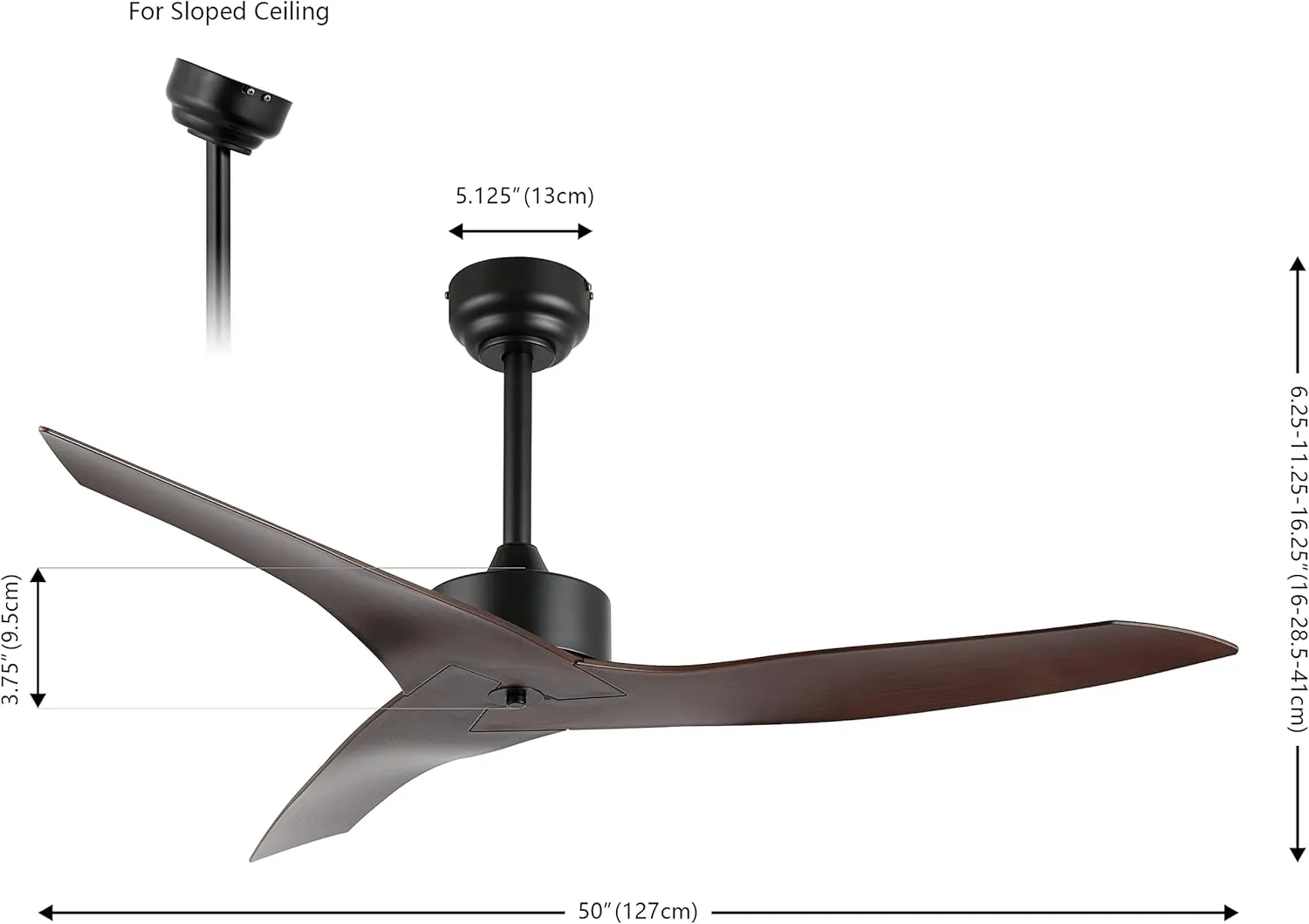 JONATHAN Y JYL9715D Aldrin 50" Mobile-App/Remote-Controlled, 6-Speed Razor Ceiling Fan, Modern, Contemporary, Minimalist, Industrial, Coastal for Bedroom, Living Room, Office, Neutral Brown Wood