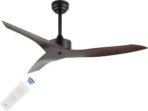 JONATHAN Y JYL9715D Aldrin 50" Mobile-App/Remote-Controlled, 6-Speed Razor Ceiling Fan, Modern, Contemporary, Minimalist, Industrial, Coastal for Bedroom, Living Room, Office, Neutral Brown Wood App-controlled remote fan for convenience