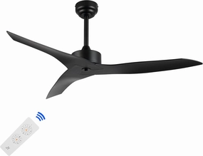 JONATHAN Y JYL9715A Aldrin 50" Mobile-App/Remote-Controlled, 6-Speed Razor Ceiling Fan, Modern, Contemporary, Minimalist, Industrial, Coastal for Bedroom, Living Room, Office, Black App-controlled remote fan for convenience