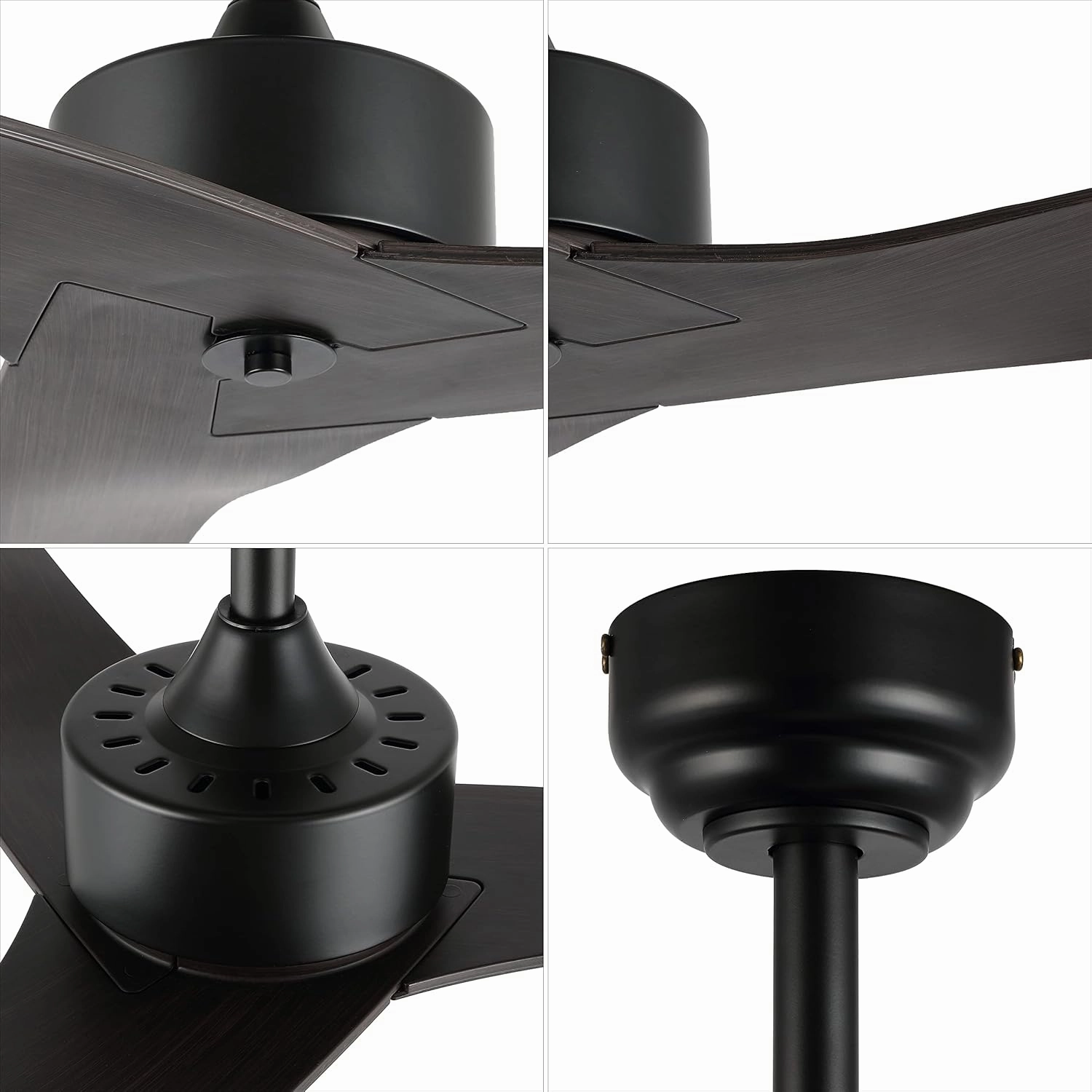JONATHAN Y JYL9715A Aldrin 50" Mobile-App/Remote-Controlled, 6-Speed Razor Ceiling Fan, Modern, Contemporary, Minimalist, Industrial, Coastal for Bedroom, Living Room, Office, Black