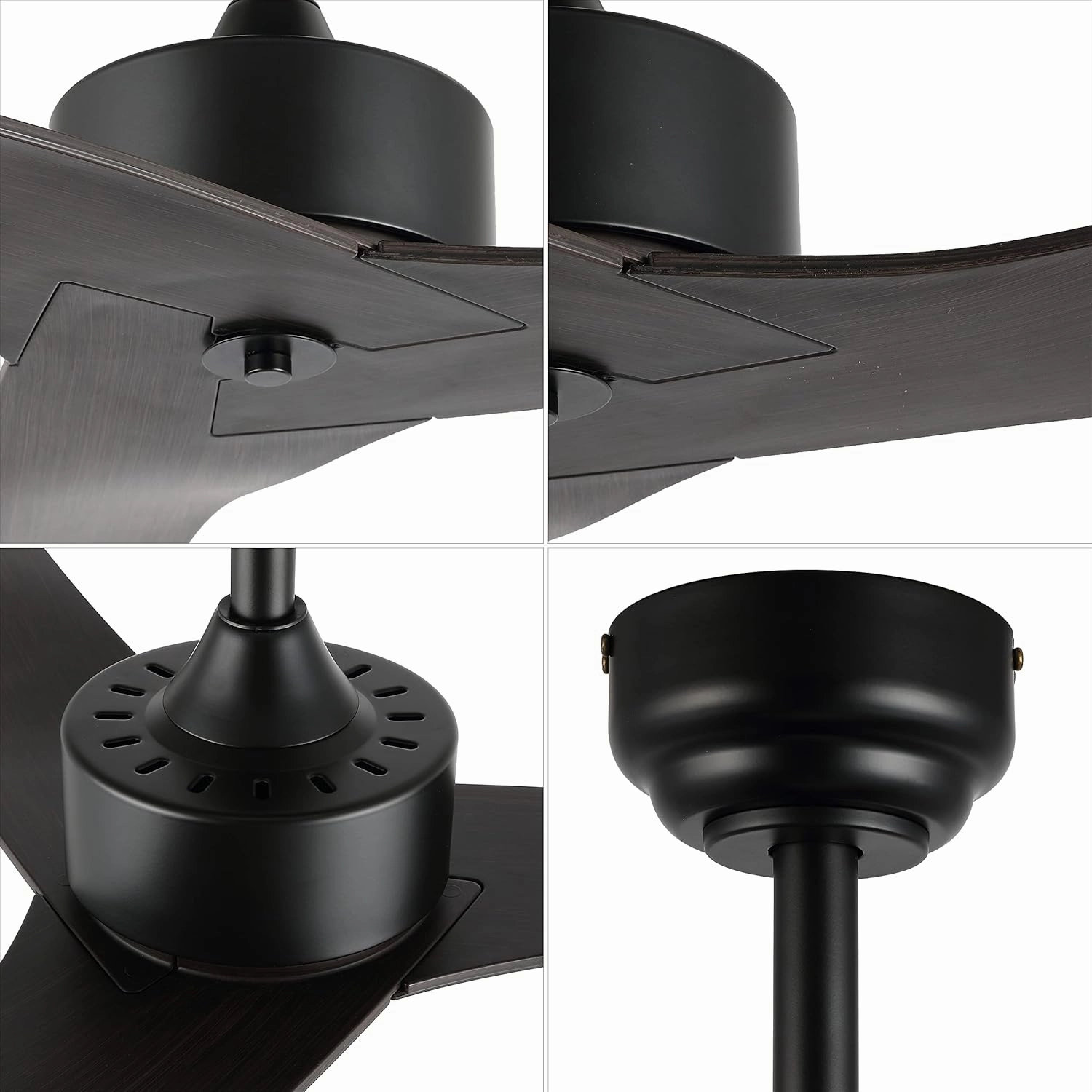 JONATHAN Y JYL9715C Aldrin 50" Mobile-App/Remote-Controlled, 6-Speed Razor Ceiling Fan, Modern, Contemporary, Minimalist, Industrial, Coastal for Bedroom, Living Room, Office, Dark Brown Wood