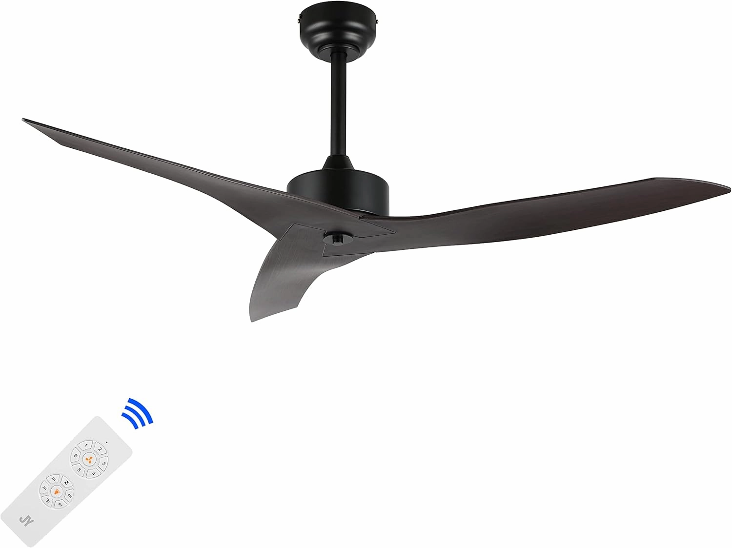 JONATHAN Y JYL9715C Aldrin 50" Mobile-App/Remote-Controlled, 6-Speed Razor Ceiling Fan, Modern, Contemporary, Minimalist, Industrial, Coastal for Bedroom, Living Room, Office, Dark Brown Wood App-controlled remote fan for convenience