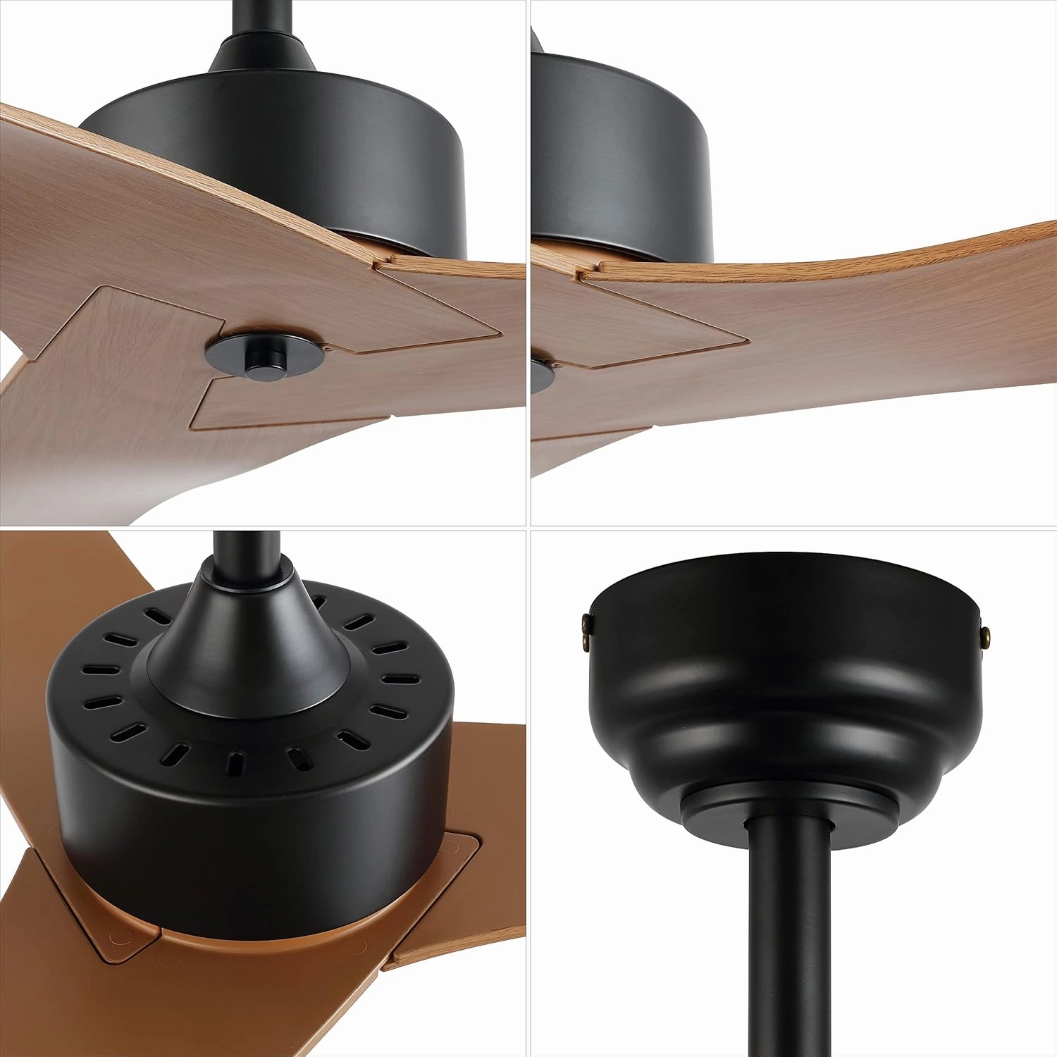 JONATHAN Y JYL9715E Aldrin 50" Mobile-App/Remote-Controlled, 6-Speed Razor Ceiling Fan, Modern, Contemporary, Minimalist, Industrial, Coastal for Bedroom, Living Room, Office, Light Brown Wood