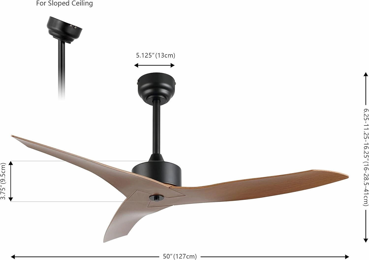JONATHAN Y JYL9715E Aldrin 50" Mobile-App/Remote-Controlled, 6-Speed Razor Ceiling Fan, Modern, Contemporary, Minimalist, Industrial, Coastal for Bedroom, Living Room, Office, Light Brown Wood
