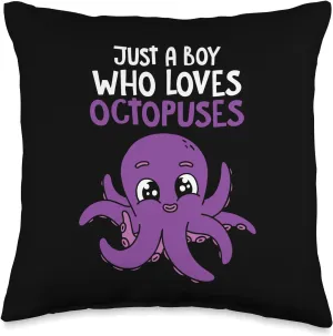 Just A Girl Who Loves Octopuses Cephalopod Cute Octopus Throw Pillow, 16x16, Multicolor Octopus-shaped decorative fan
