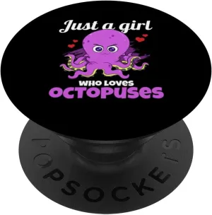 Just A Girl Who Loves Octopuses Tentacles Octopus Fan PopSockets Swappable PopGrip Octopus-shaped decorative fan