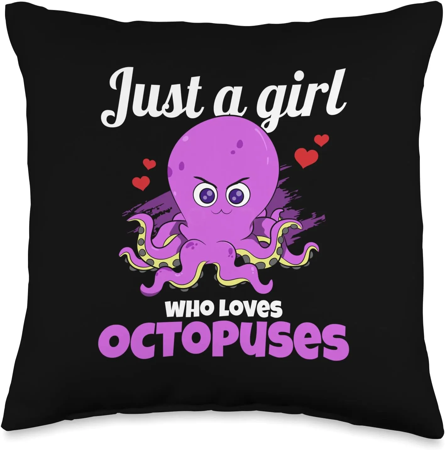 Just A Girl Who Loves Octopuses Tentacles Octopus Fan Throw Pillow, 16x16, Multicolor Octopus-shaped decorative fan
