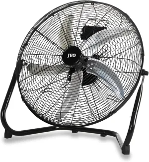 JVO 20 Inch High Velocity Floor Fan, 5-Blade Floor Fan, Heavy Duty Metal Construction, Ideal for Garage, Workshop, Gym, Basement Fan with safety blade design