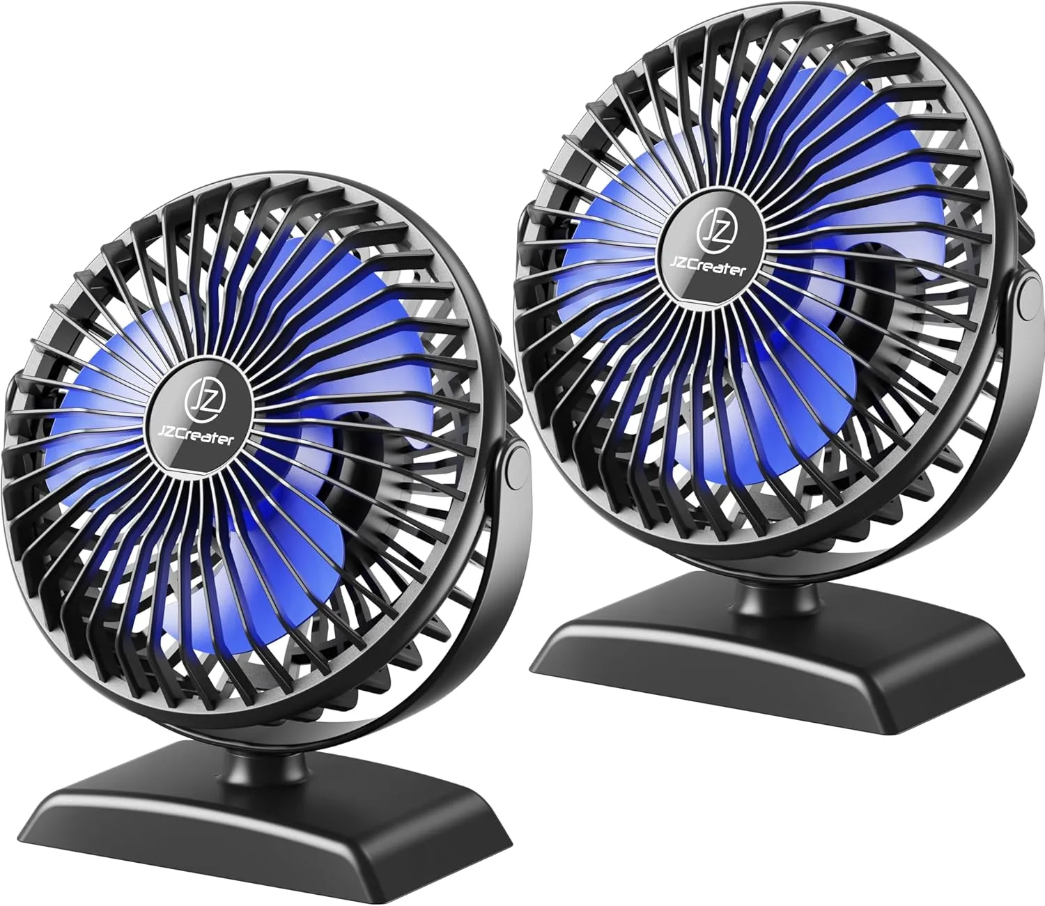 JZCreater USB Desk Fan, 2Pack USB Fan, 360 Rotation Desktop Fan with 3 Speed, Table Personal Cooling Fan, Quiet Mini Desk Fan, USB Powered, Small Fan for Home Office Bedroom Car Travel, Pink