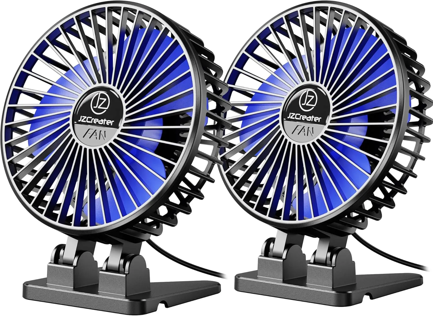 JZCreater USB Desk Fan, Mini Fan Portable, 3 Speeds Desktop Table Cooling Fans, Plug in Power, Rotation Strong Wind, Quiet Personal Small Fan for Home Desktop Office Travel Bedroom, Black (2Pack) Desktop fan with humidification feature