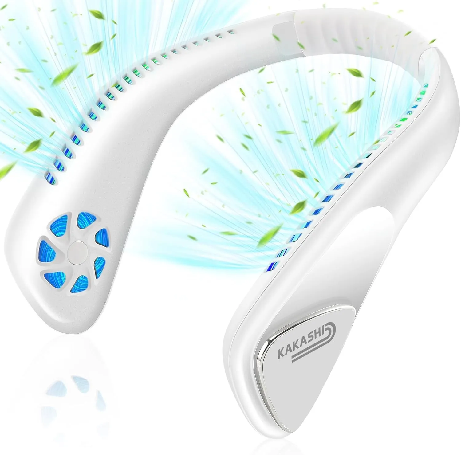 Kakashi 6000mAh Portable Neck Fan Rechargeable, Bladeless Operated Wearable Personal Fan with 3 Speeds, 360Cooling Leafless Hanging Neck Fan Blow Cold Air for Travel Outdoor Neck fan for hands-free comfort